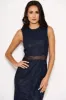 Navy Fishtail Hem Lace Midi Dress sold by AX Paris