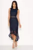 Navy Fishtail Hem Lace Midi Dress sold by AX Paris