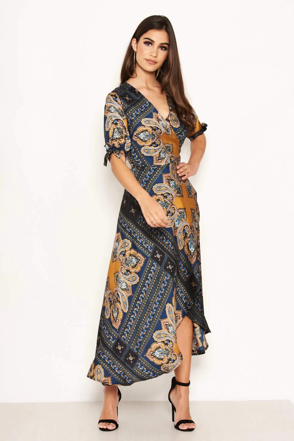 Paisley Tie Waist Wrap Maxi Dress sold by AX Paris product image thumbnail 2