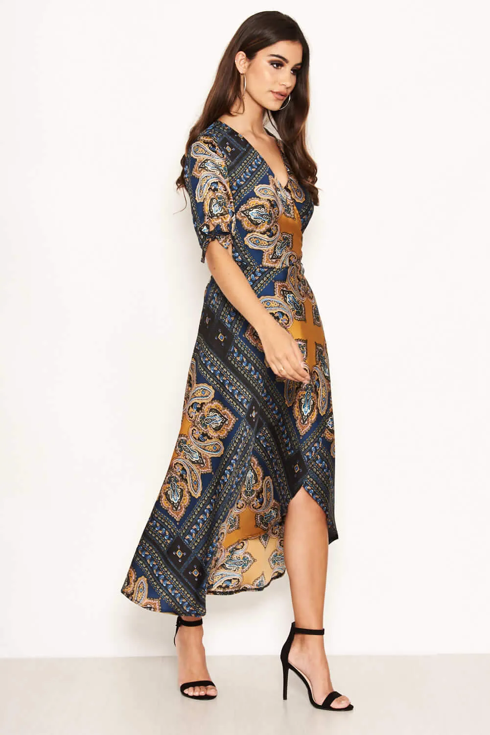 Paisley Tie Waist Wrap Maxi Dress sold by AX Paris product image thumbnail 3