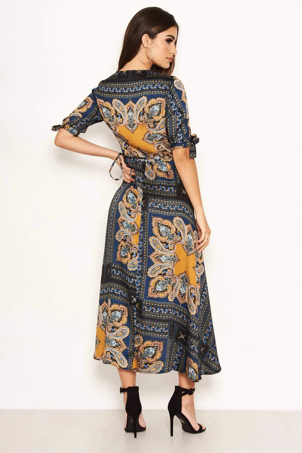 Paisley Tie Waist Wrap Maxi Dress sold by AX Paris product image thumbnail 4