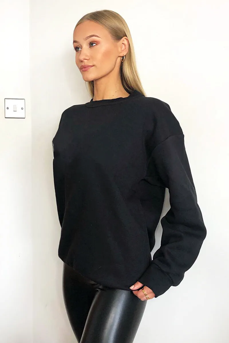 Black Oversized Sweatshirt sold by AX Paris product image thumbnail 3