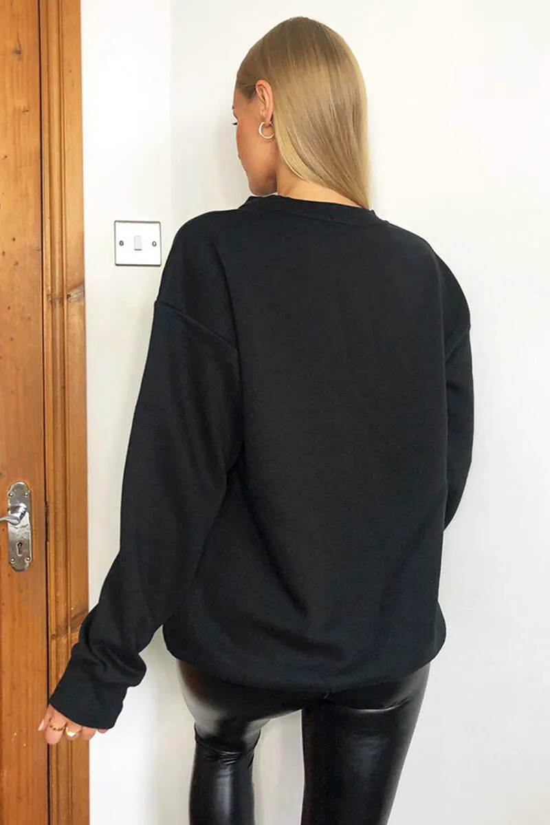 Black Oversized Sweatshirt sold by AX Paris product image thumbnail 2