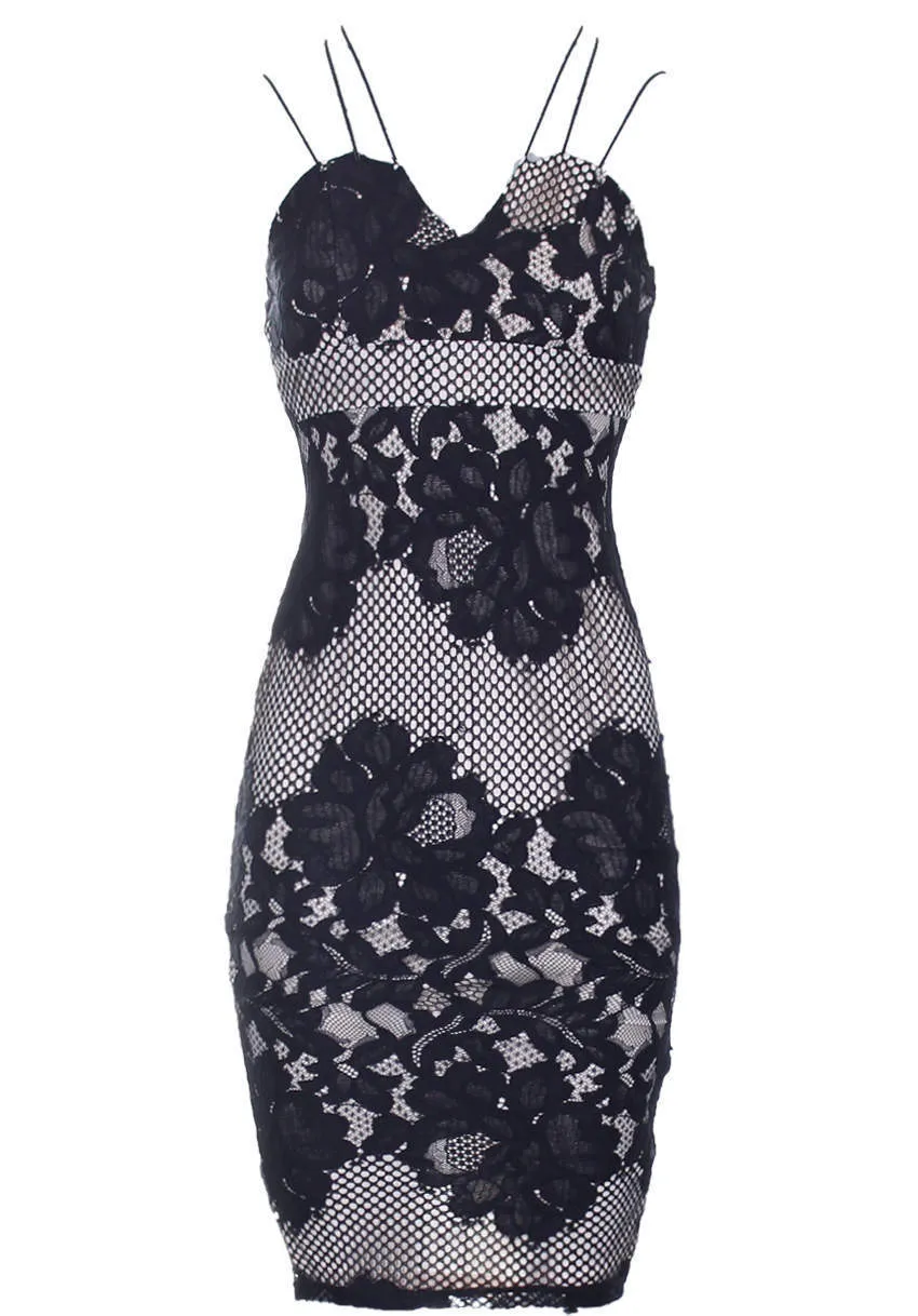 Black Crochet Strappy Midi Dress sold by AX Paris product image thumbnail 4