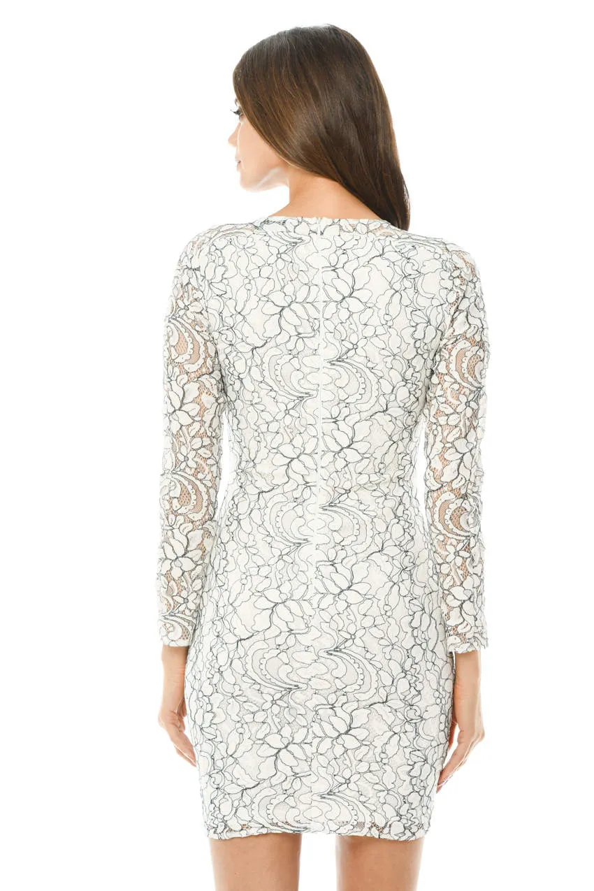 Cream Lace Bodycon Dress sold by AX Paris product image thumbnail 3