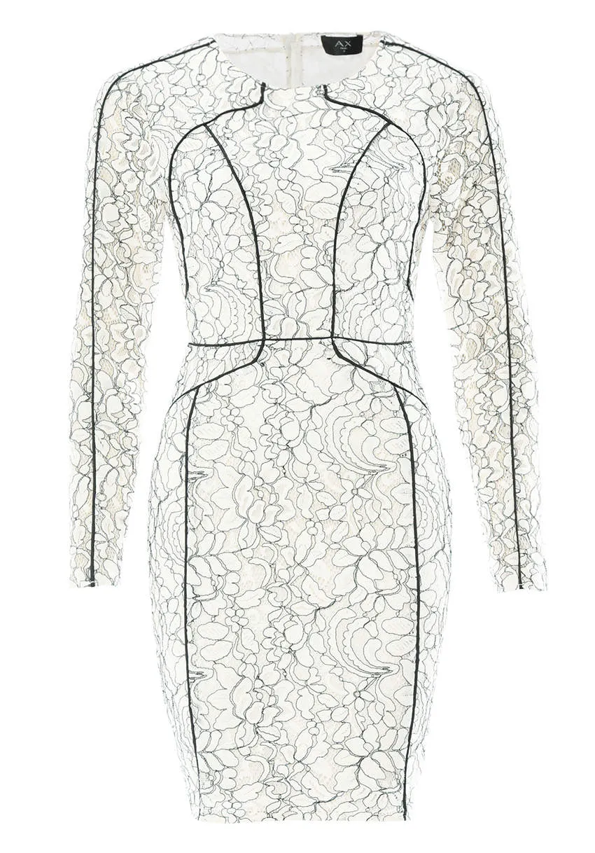 Cream Lace Bodycon Dress sold by AX Paris product image thumbnail 4