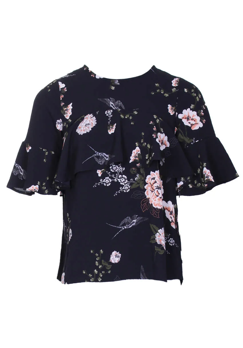 Black Frill Floral Top sold by AX Paris product image thumbnail 4