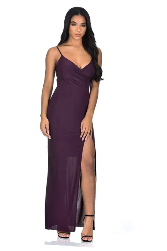 Plum Slinky Maxi Dress sold by AX Paris