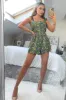 Multi Floral Frill Strap Playsuit sold by AX Paris