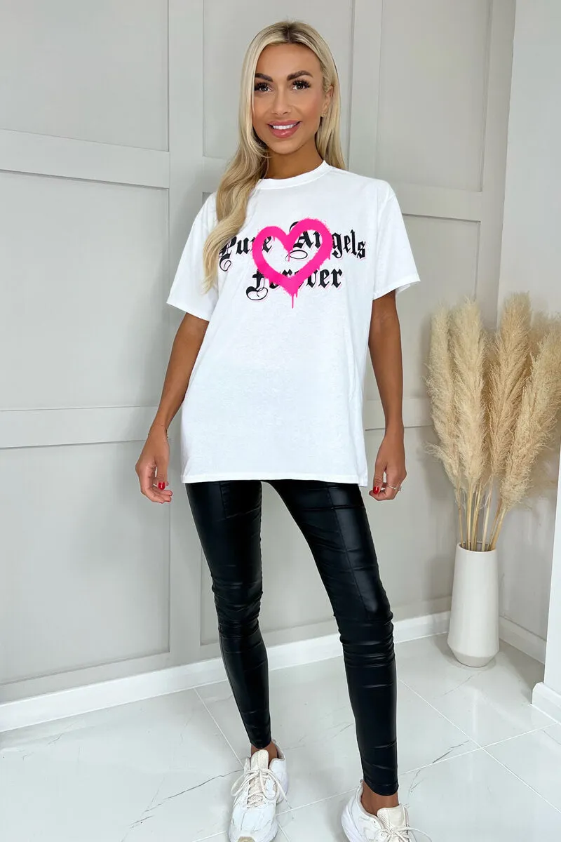 White Pure Angels Slogan T- Shirt sold by AX Paris product image thumbnail 2