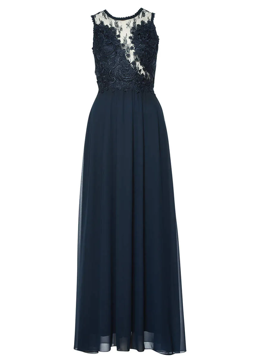 Navy Crochet Top Maxi Dress sold by AX Paris product image thumbnail 3