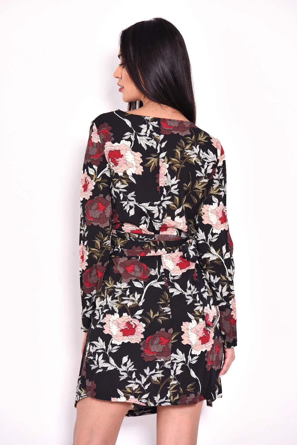 Black Floral Wrap Dress sold by AX Paris product image thumbnail 3