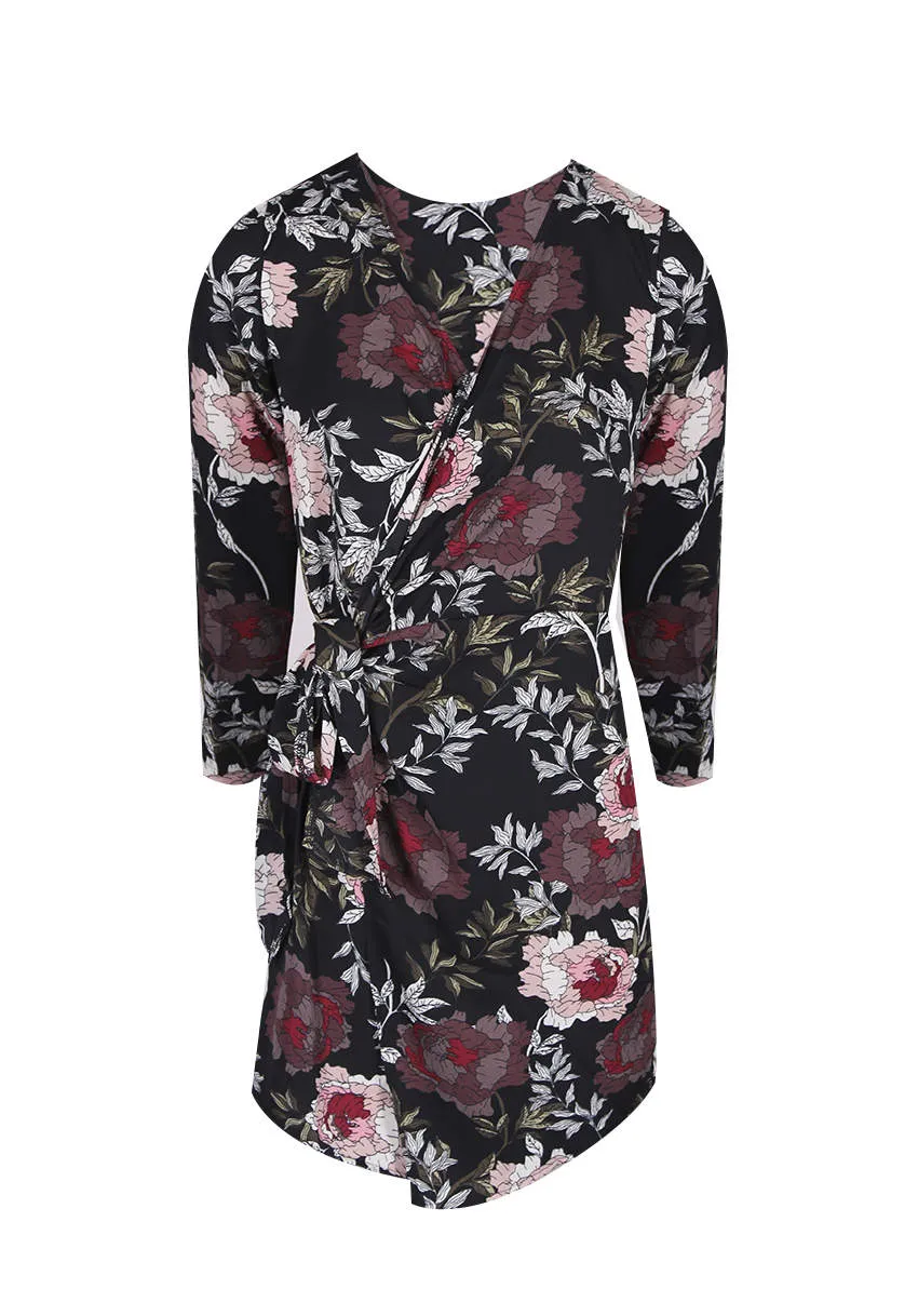 Black Floral Wrap Dress sold by AX Paris product image thumbnail 5
