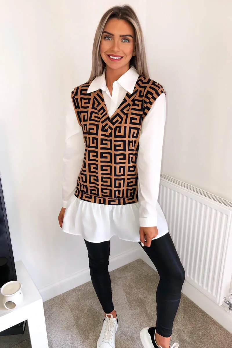 Geo Printed Tank Shirt sold by AX Paris