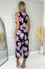 Black And Lilac Floral Printed Tie Waist Jumpsuit sold by AX Paris