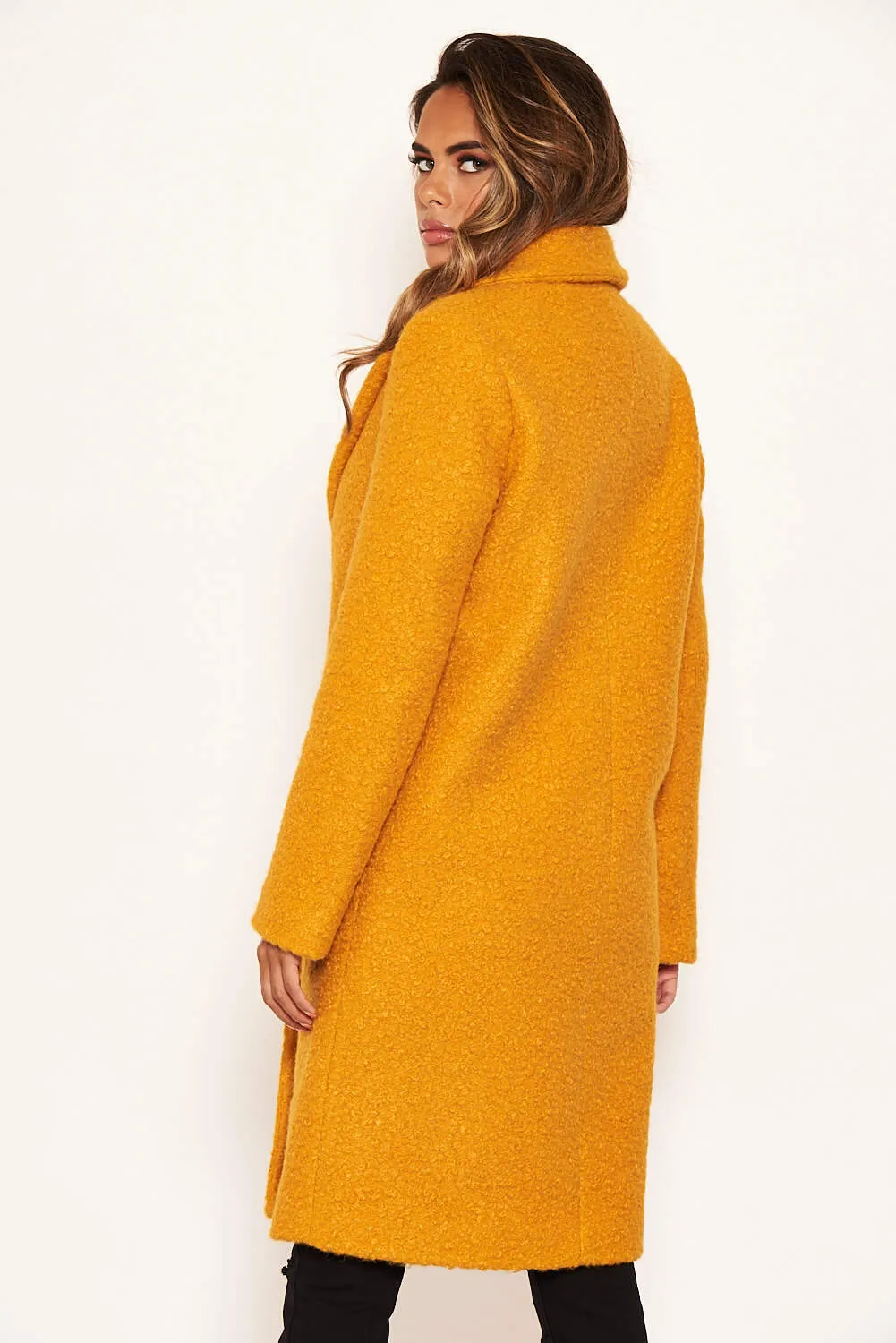 Mustard Long Teddy Coat sold by AX Paris product image thumbnail 4