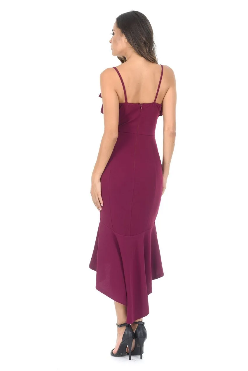 Plum Wrap Fishtail Midi Dress sold by AX Paris product image thumbnail 3
