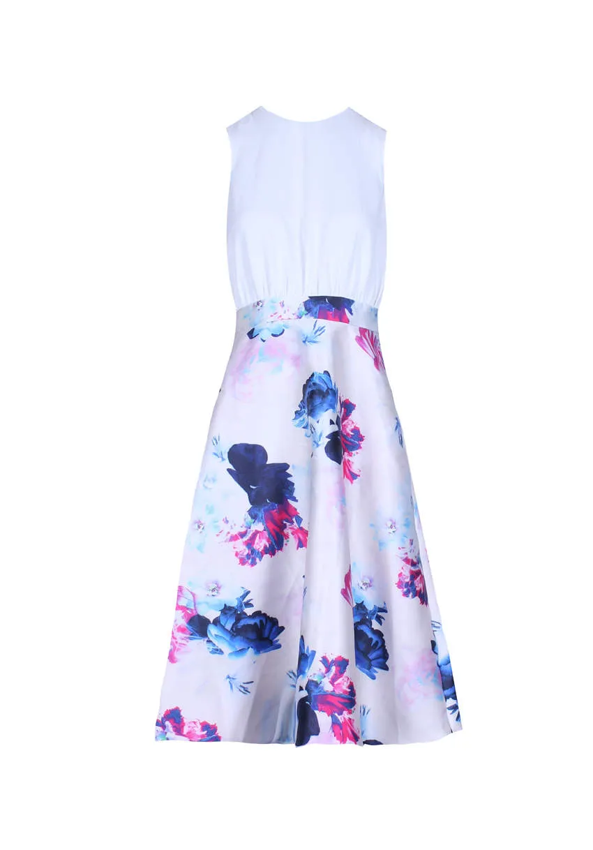 2 In 1 Cream Printed Skater Skirt Midi Dress sold by AX Paris product image thumbnail 4