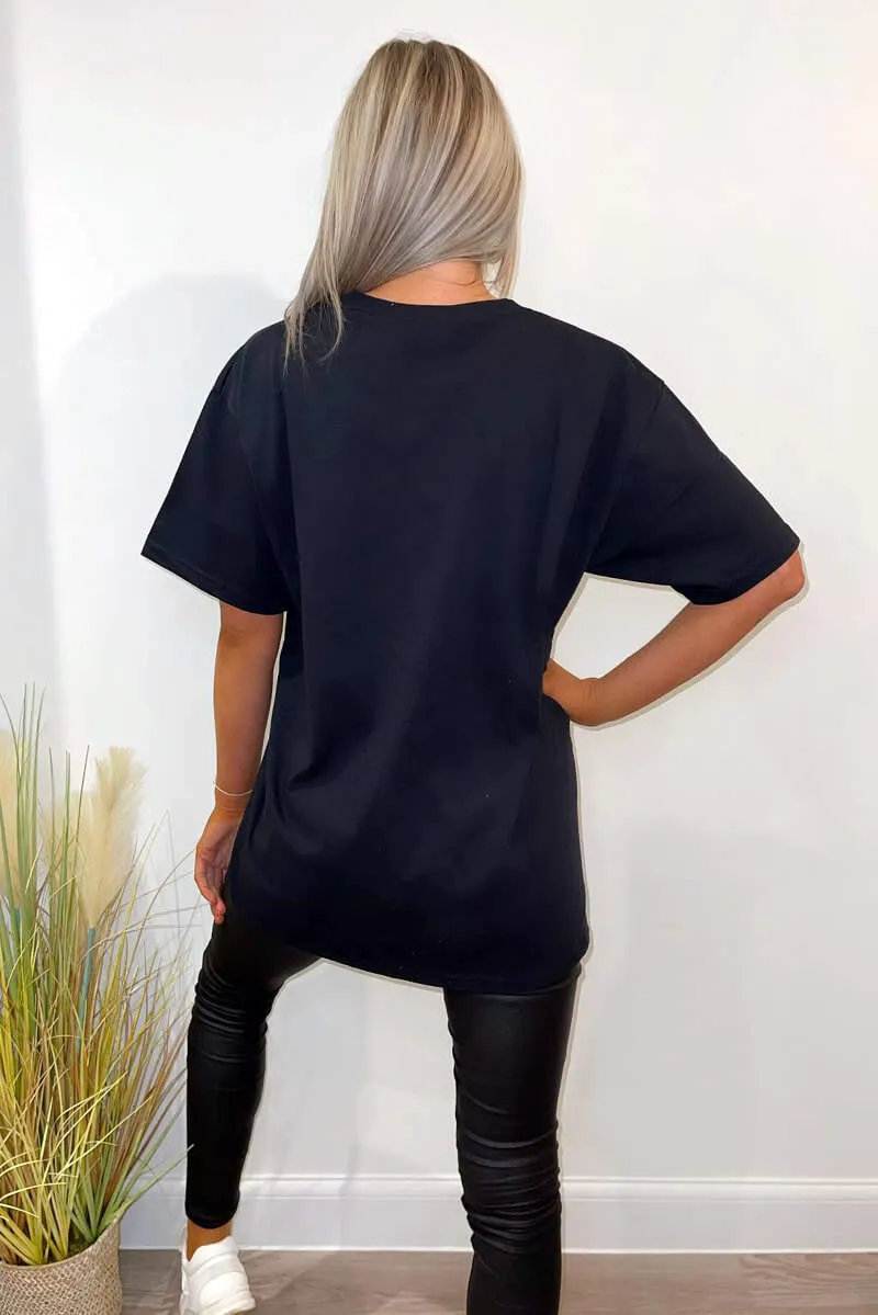 Black Cest La Vie Oversized Tee sold by AX Paris product image thumbnail 4