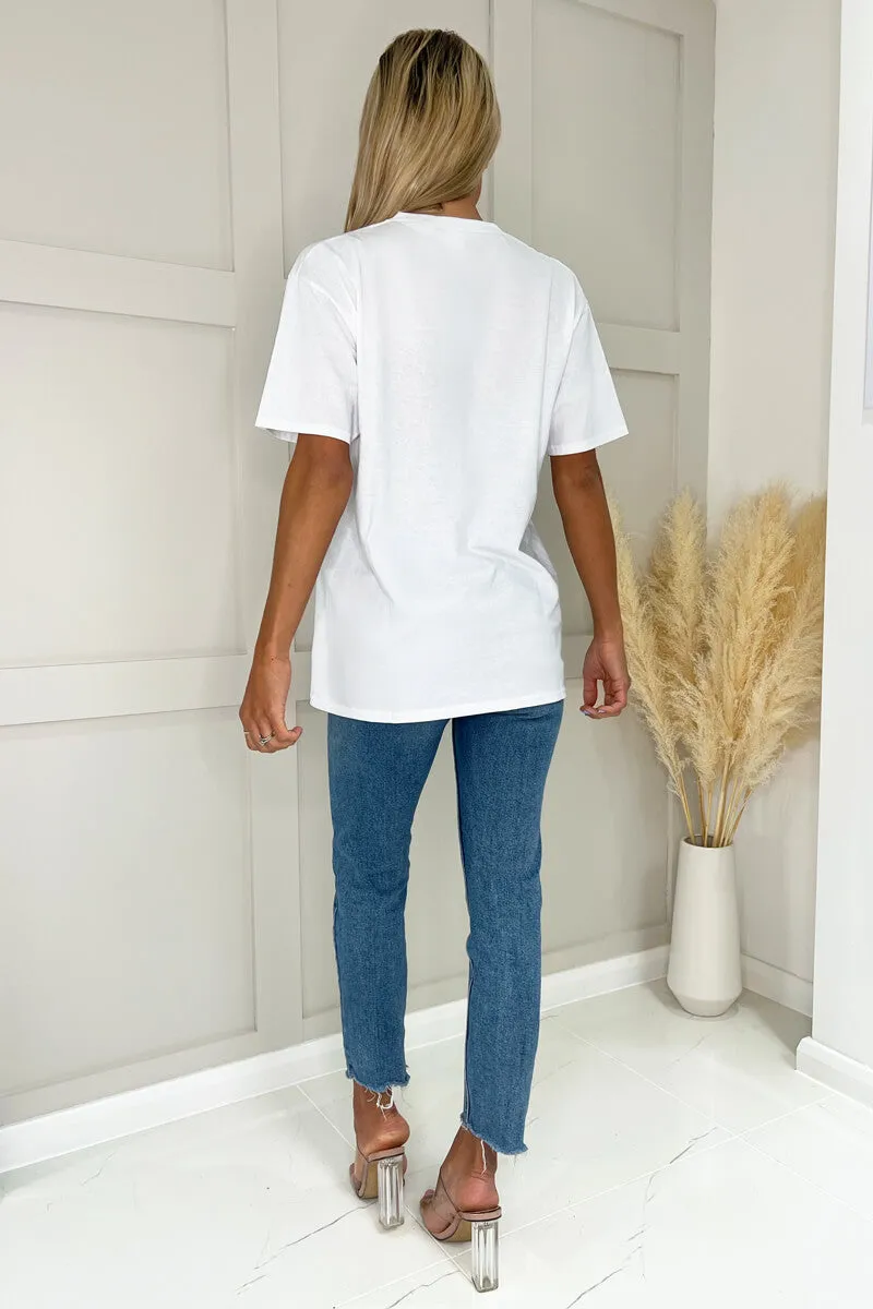 White Obsessed Slogan T-Shirt sold by AX Paris product image thumbnail 4