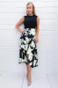 Multi Floral 2 In 1 Frill Split Midi Dress sold by AX Paris