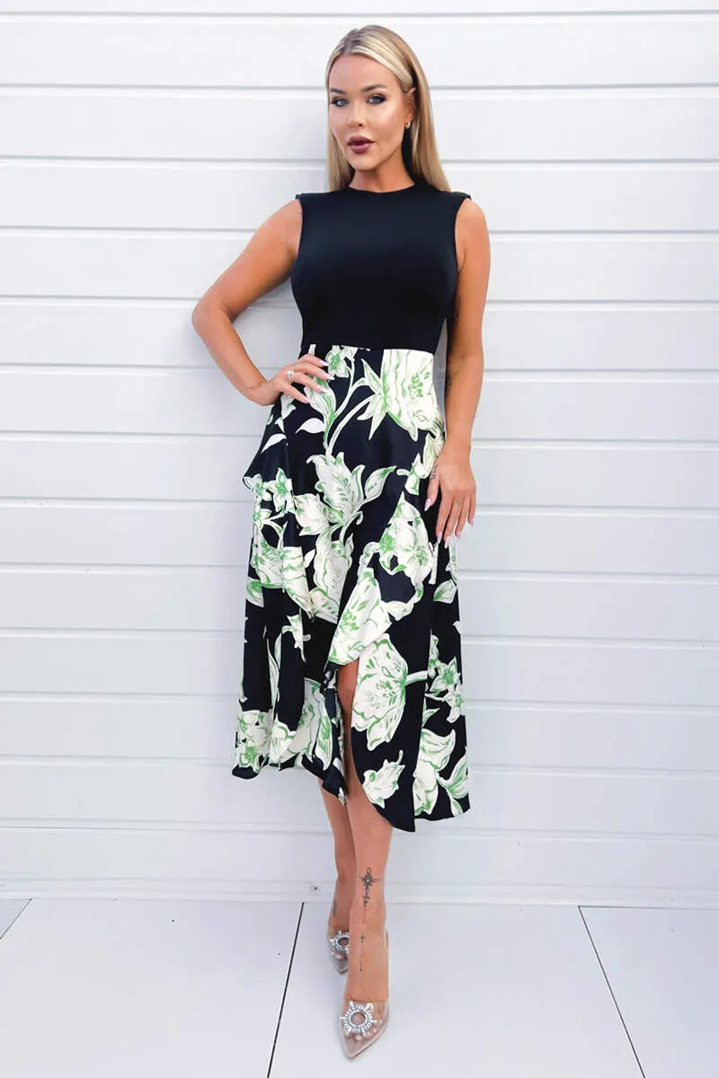 Multi Floral 2 In 1 Frill Split Midi Dress sold by AX Paris product image thumbnail 2