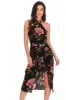 Black Floral Wrap Skirt Dress sold by AX Paris