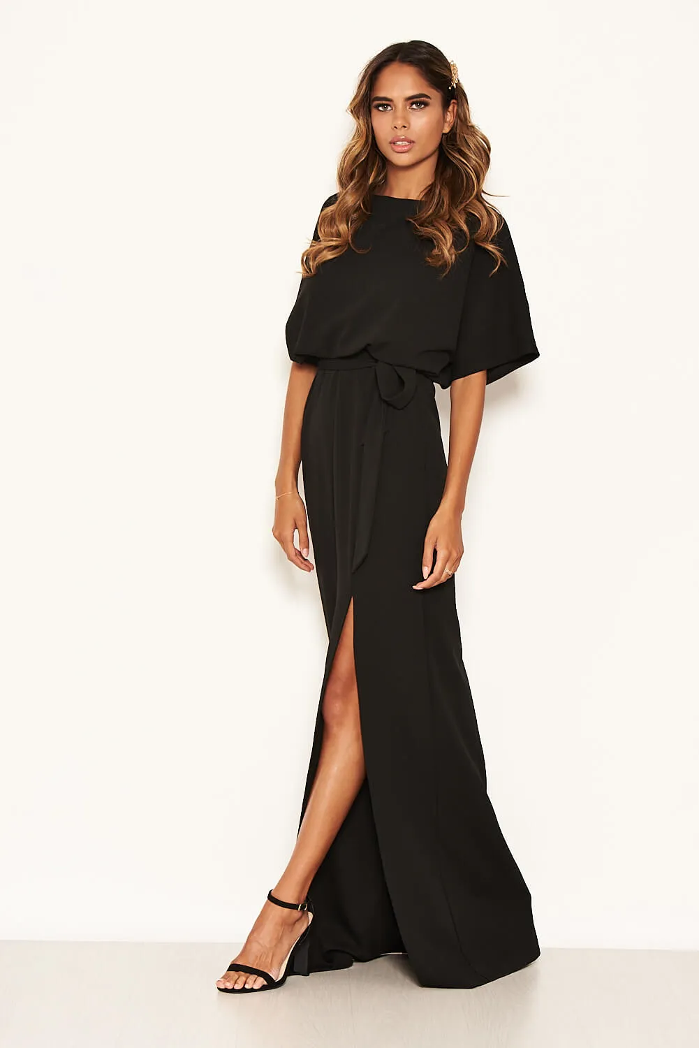 Black Tie Waist Maxi Dress sold by AX Paris product image thumbnail 4