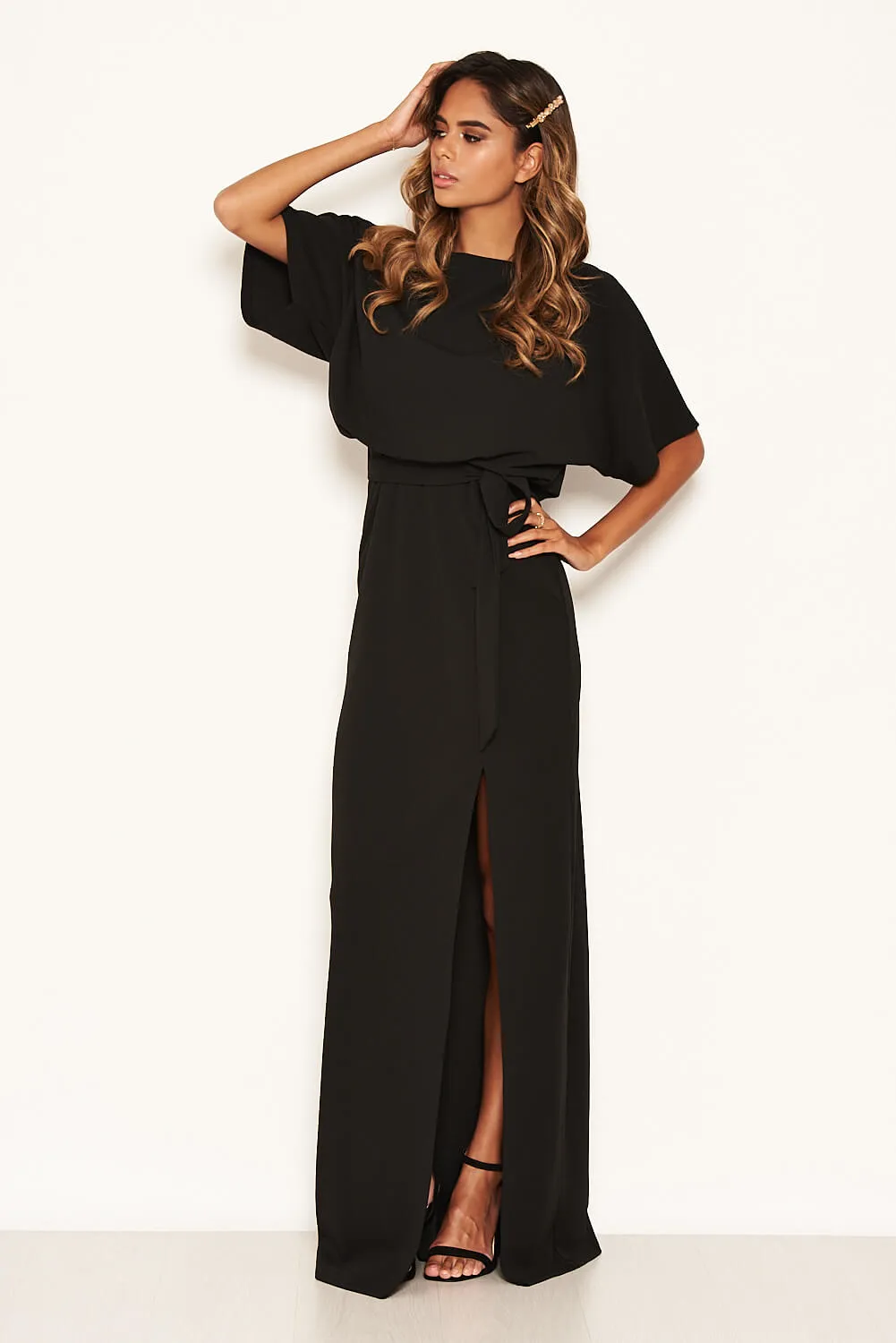 Black Tie Waist Maxi Dress sold by AX Paris product image thumbnail 2
