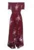 Rust Floral Bardot Printed Dress sold by AX Paris