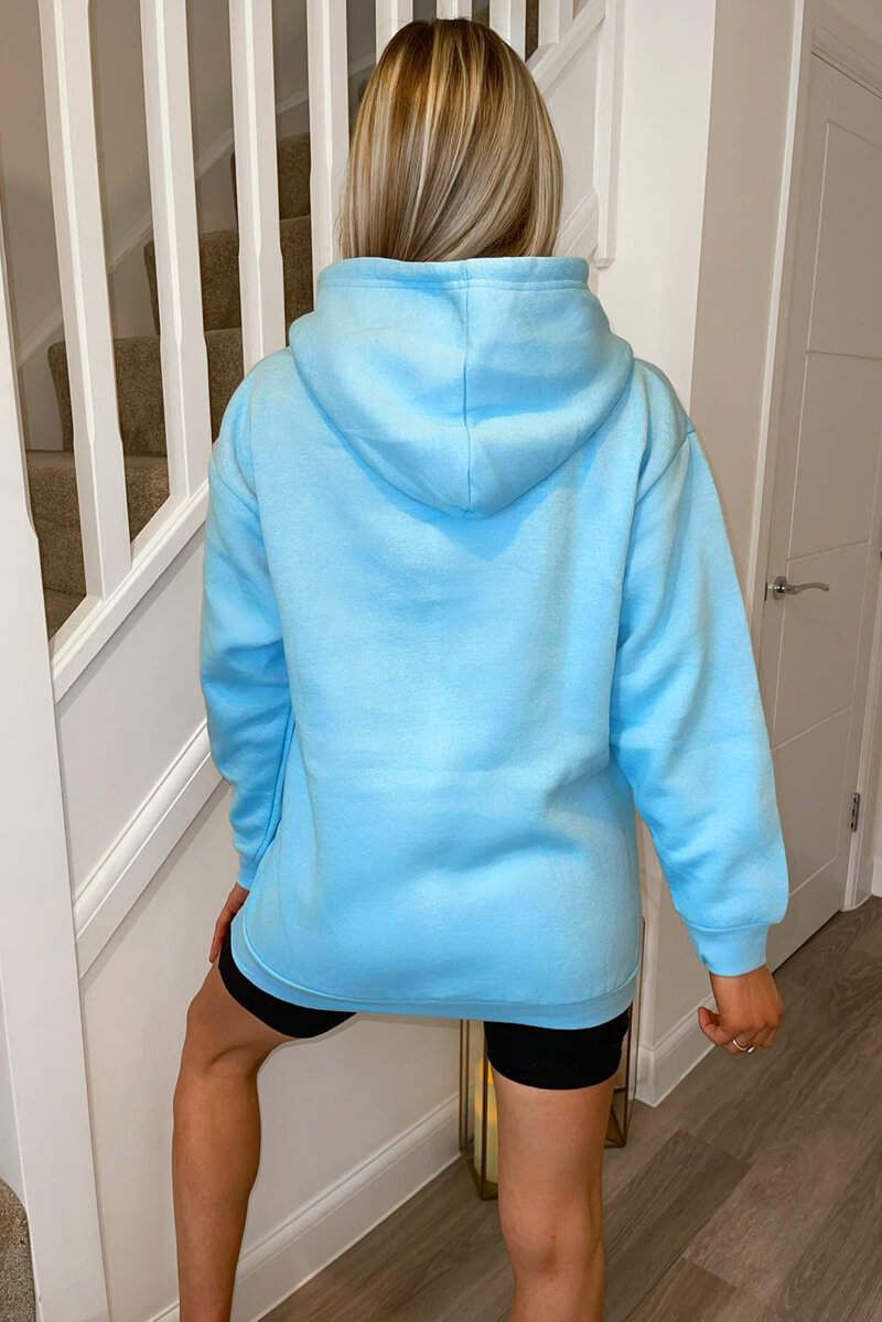 Baby Blue Essential Oversized Hoodie sold by AX Paris product image thumbnail 2
