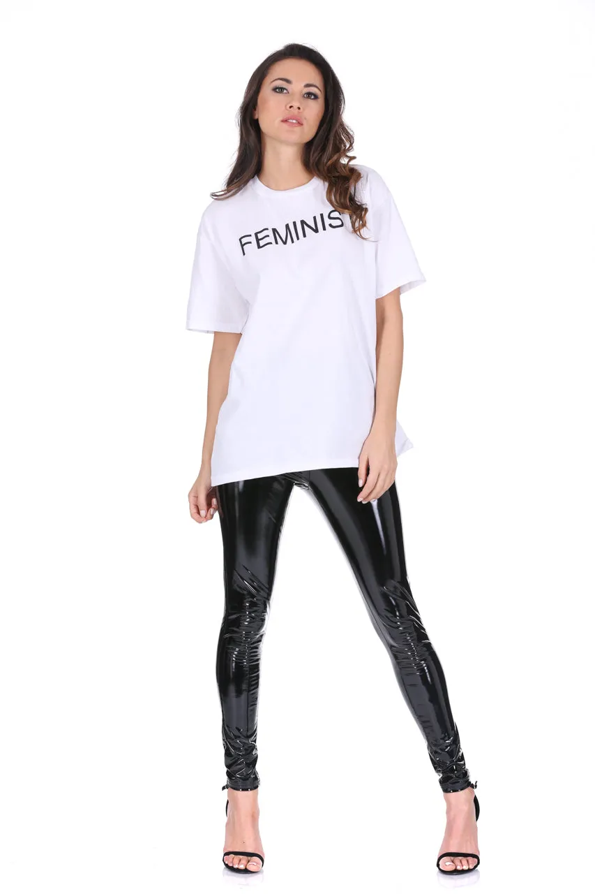 White Feminist Slogan T-Shirt sold by AX Paris product image thumbnail 2