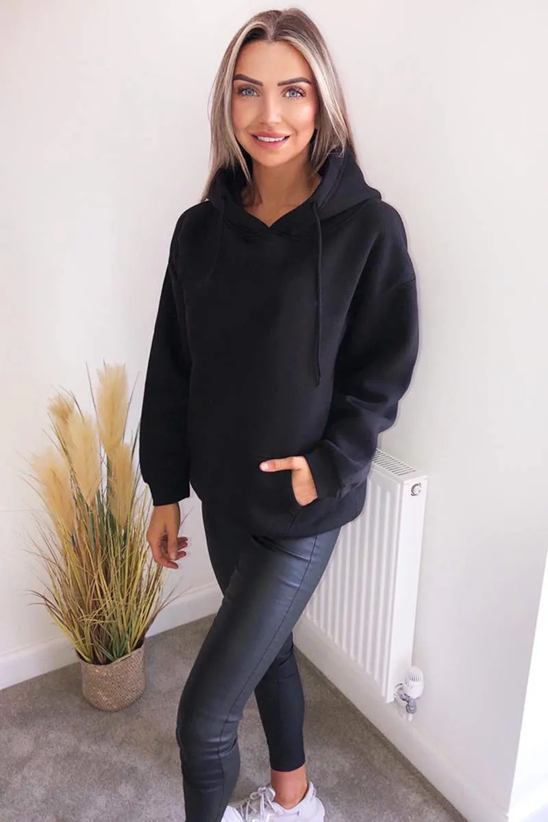 Black Oversized Hoodie sold by AX Paris product image thumbnail 3