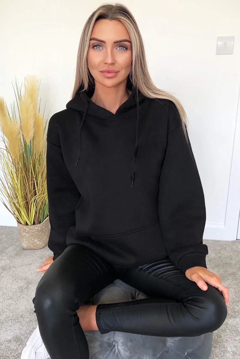Black Oversized Hoodie sold by AX Paris product image thumbnail 2