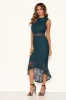 Teal Fishtail Hem Lace Midi Dress sold by AX Paris