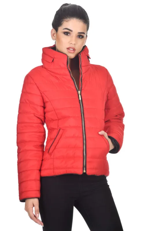 Red Puffer Jacket sold by AX Paris