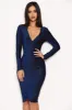 Blue Ruched Front Bodycon Dress sold by AX Paris