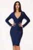 Blue Ruched Front Bodycon Dress sold by AX Paris