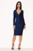 Blue Ruched Front Bodycon Dress sold by AX Paris