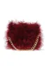 Burgundy Feather Gold Chain Clutch Bag sold by AX Paris