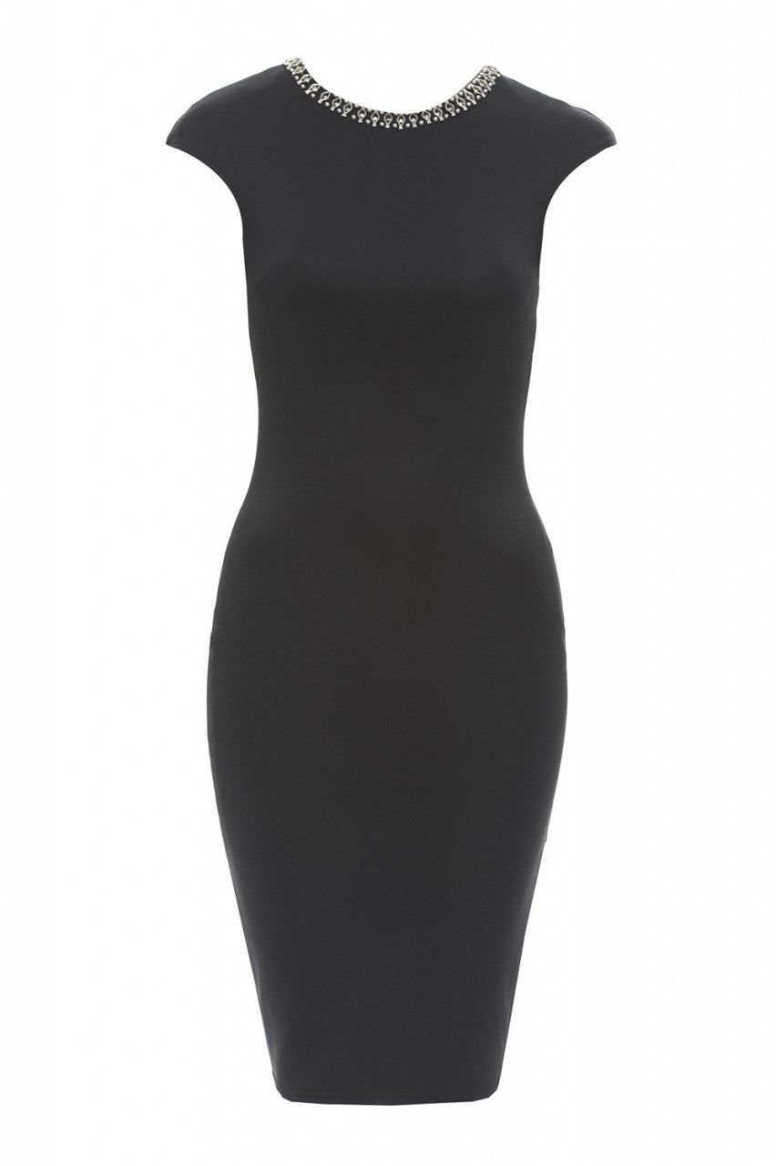 Cap Sleeve Embellished Neckline Bodycon Dress sold by AX Paris product image thumbnail 5