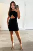 Black Cut Out Chain Halter Neck Mini Dress sold by AX Paris