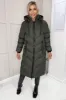 Khaki Hooded Puffer Coat with Zip Front Pockets sold by AX Paris
