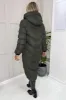 Khaki Hooded Puffer Coat with Zip Front Pockets sold by AX Paris