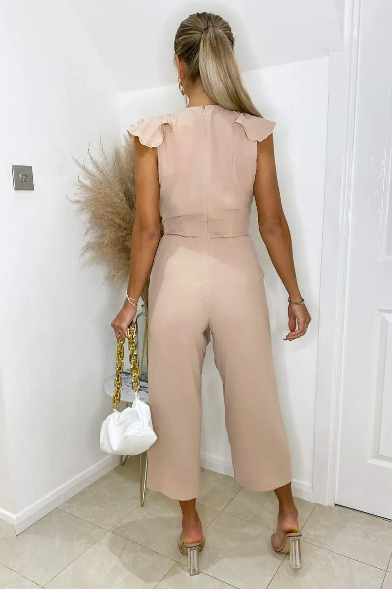 Nude Frill Front Belted Jumpsuit sold by AX Paris product image thumbnail 4