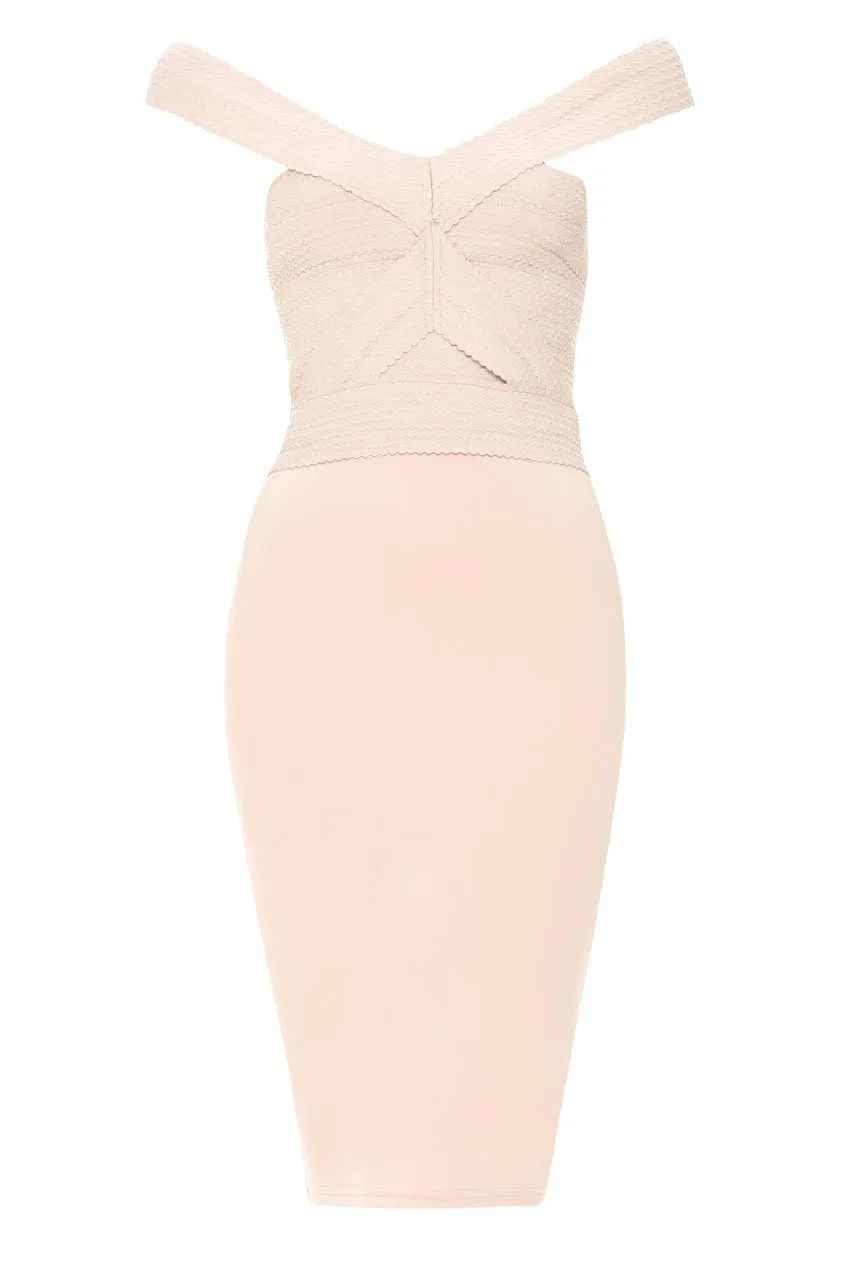Nude Midi Dress With Bandage Top sold by AX Paris product image thumbnail 4