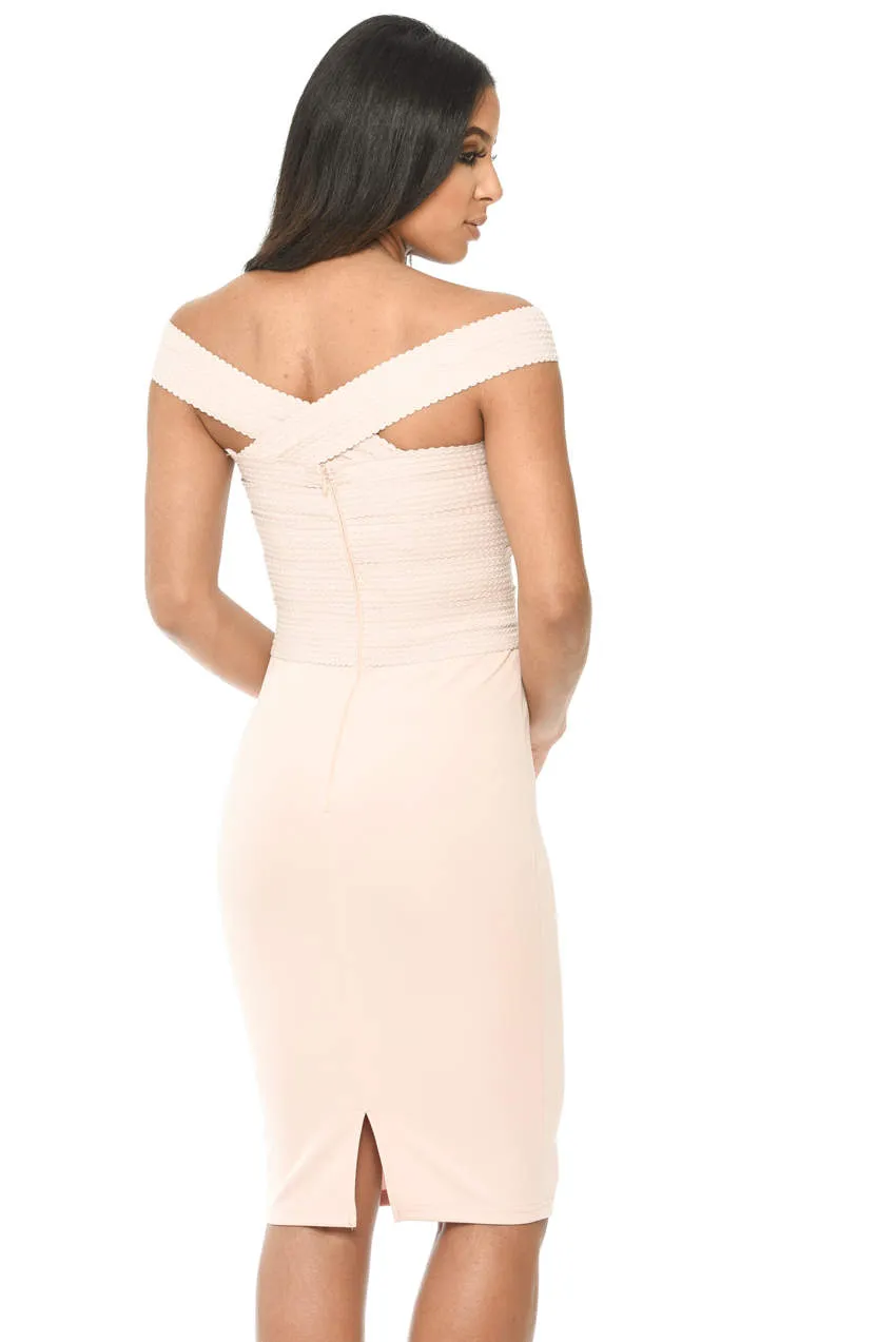 Nude Midi Dress With Bandage Top sold by AX Paris product image thumbnail 3
