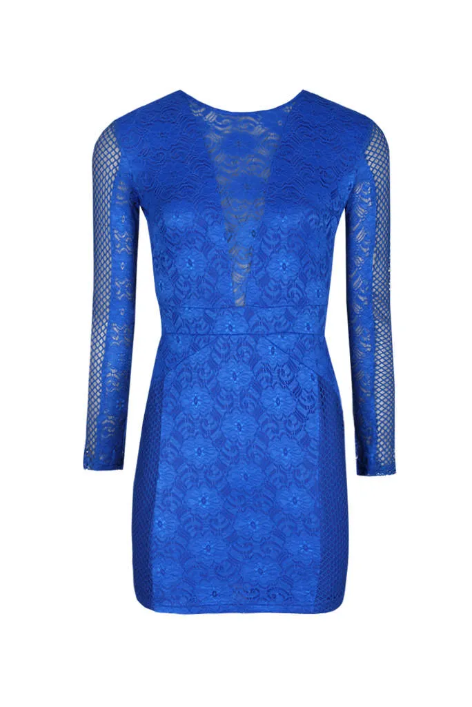 Blue Crochet Mini Dress sold by AX Paris product image thumbnail 4
