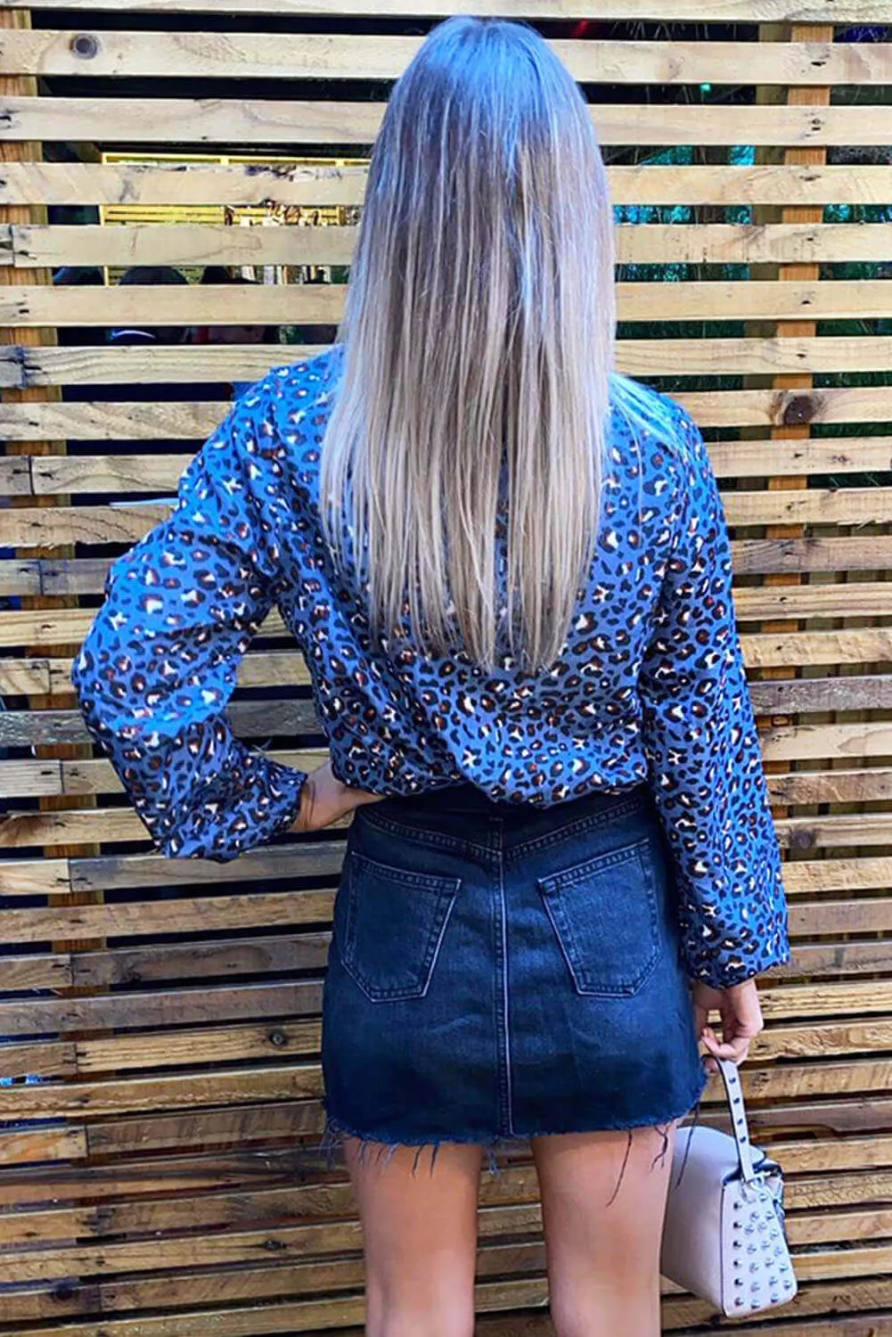 Blue Animal Print High Neck Elasticated Top sold by AX Paris product image thumbnail 4