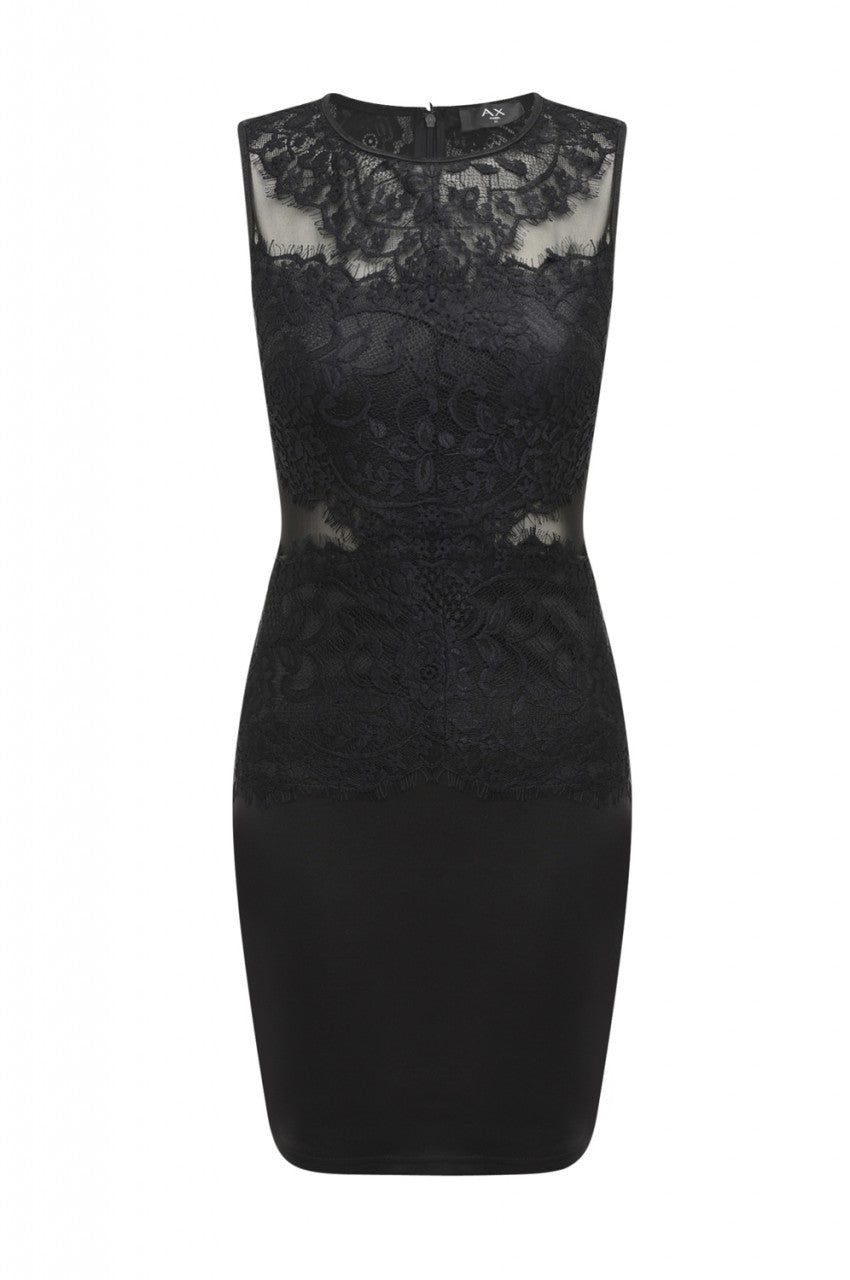 Black Lace Mini Dress with Sleeveless Detail sold by AX Paris product image thumbnail 5